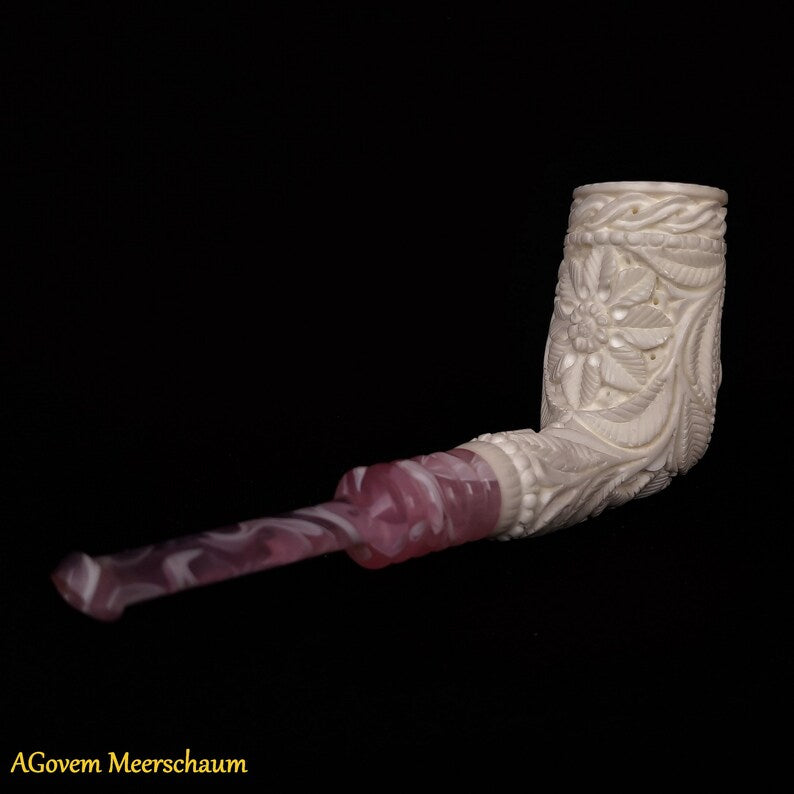 Master Mason Blue Lodge Meerschaum Pipe - Handmade Natural Wax Coating - Bricks Masons