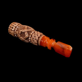 Master Mason Blue Lodge Cigarette Holder - Natural Beewax Square & Compass