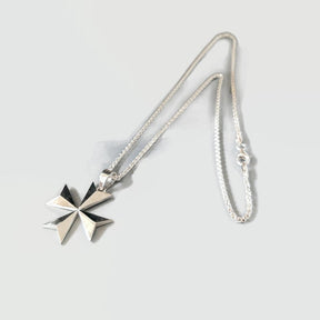 Order Of Malta Necklace - Silver Malta Cross-Solid Templar cross