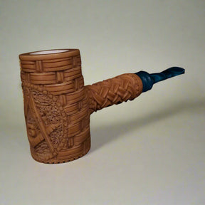 Master Mason Blue Lodge Meerschaum Pipe - Square and Compass G Gavel Shape