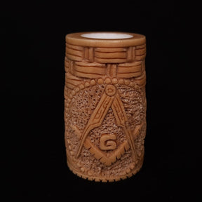 Master Mason Blue Lodge Meerschaum Pipe - Square and Compass G Gavel Shape