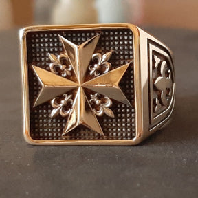 Order Of Malta Ring - Handcrafted Solid Silver Vermeil