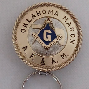 Master Mason Blue Lodge Keychain - Handcrafted Oklahoma Mason A.F. & A.M.