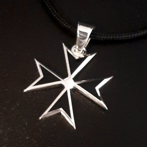 Order Of Malta Necklace - Black Templar cross