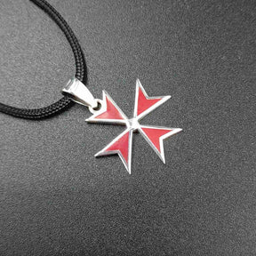 Order Of Malta Necklace - Red Templar cross-Templar necklace