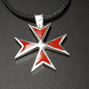 Order Of Malta Necklace - Black Templar cross