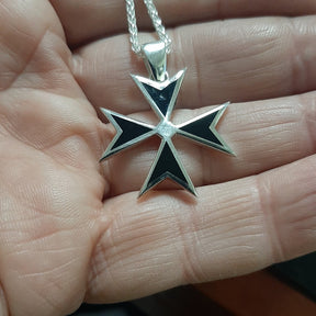 Order Of Malta Necklace - Black Templar cross