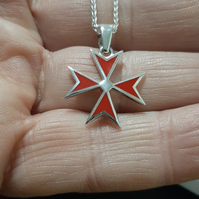 Order Of Malta Necklace - Red Templar cross-Templar necklace