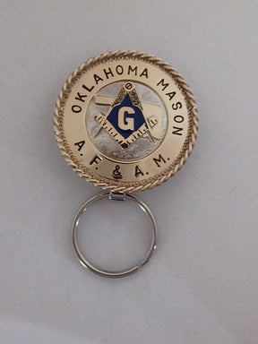 Master Mason Blue Lodge Keychain - Handcrafted Oklahoma Mason A.F. & A.M.