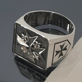 Order Of Malta Ring - Sterling silver Cross