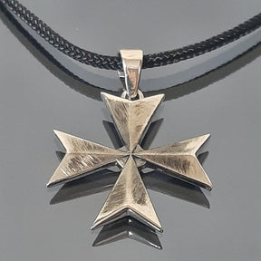 Order Of Malta Necklace - Silver Malta Cross-Solid Templar cross