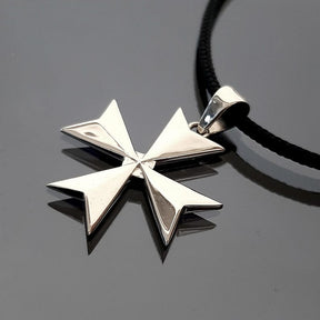 Order Of Malta Necklace - Silver Malta Cross-Solid Templar cross