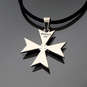 Order Of Malta Necklace - Silver Malta Cross-Solid Templar cross