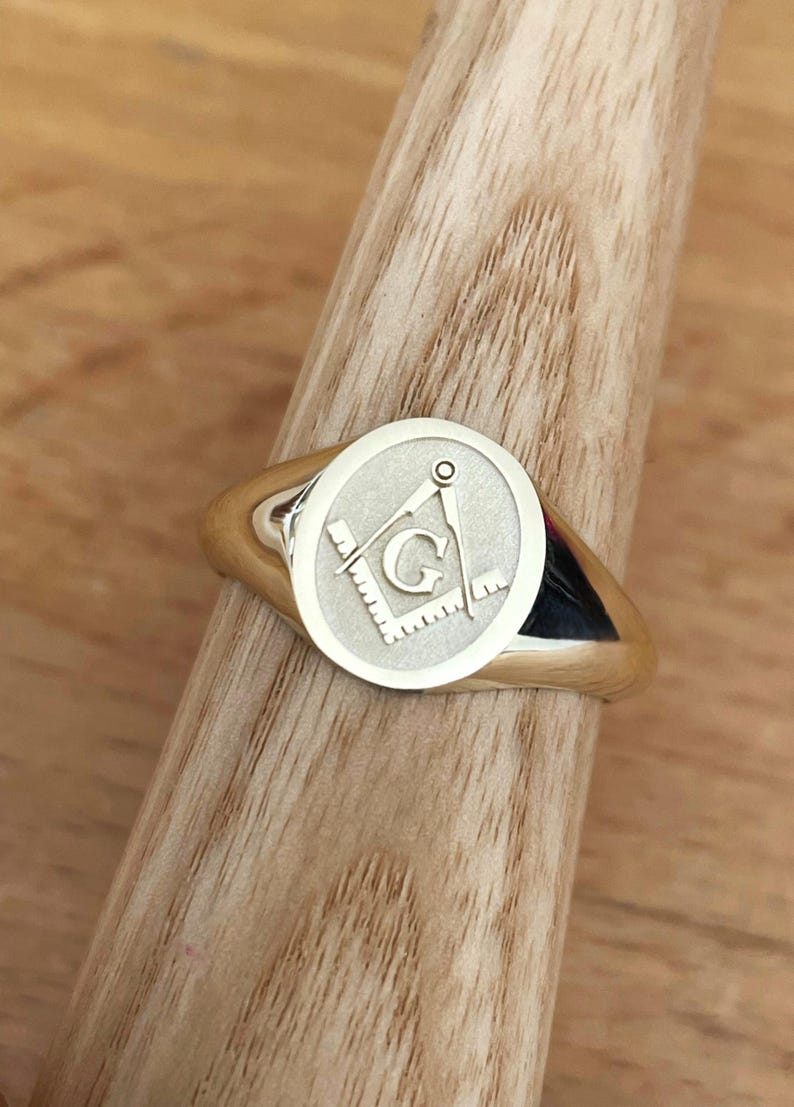 Master Mason Blue Lodge Ring - Gold Black Enamel