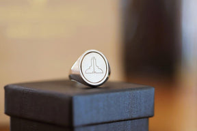 Master Mason Blue Lodge Ring - Solid Gold & Blue Enamel