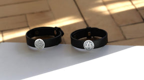Master Mason Blue Lodge Bracelet - Black Leather