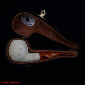 Eye Of Providence Meerschaum Pipe - Handmade With Fitted Velvet Case