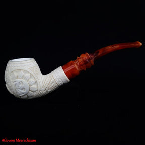 Eye Of Providence Meerschaum Pipe - Handmade Natural Bee Wax