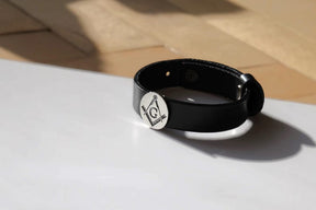 Master Mason Blue Lodge Bracelet - Black Leather