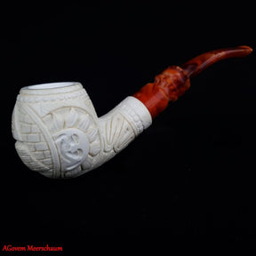 Eye Of Providence Meerschaum Pipe - Handmade Natural Bee Wax