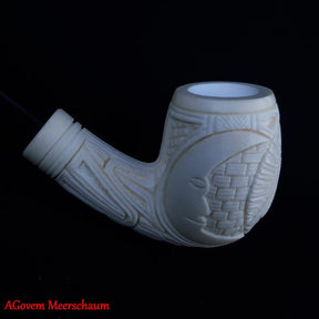 Eye Of Providence Meerschaum Pipe - Natural Wax Handmade