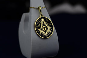Master Mason Blue Lodge Necklace – Gold & Black Customizable - Bricks Masons