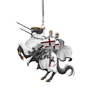 Knights Templar Car Pendant - Riding Horse - Bricks Masons