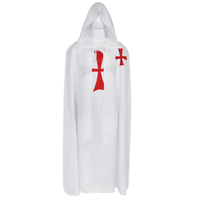 Knights Templar Cloak - White & Black Polyester