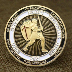 Knights Templar Coin - Put on The Full Armor of God Ephesians - Bricks Masons