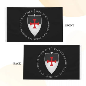 Knights Templar Flag - Crusader Motto And Cross Polyester