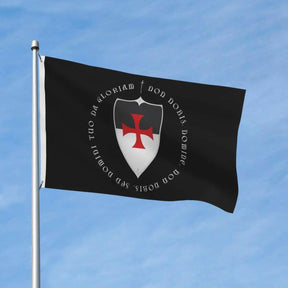 Knights Templar Flag - Crusader Motto And Cross Polyester