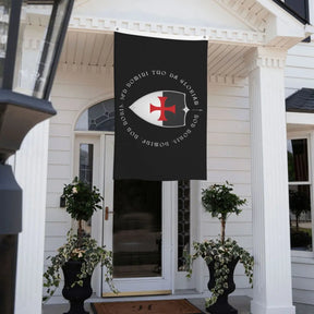 Knights Templar Flag - Crusader Motto And Cross Polyester