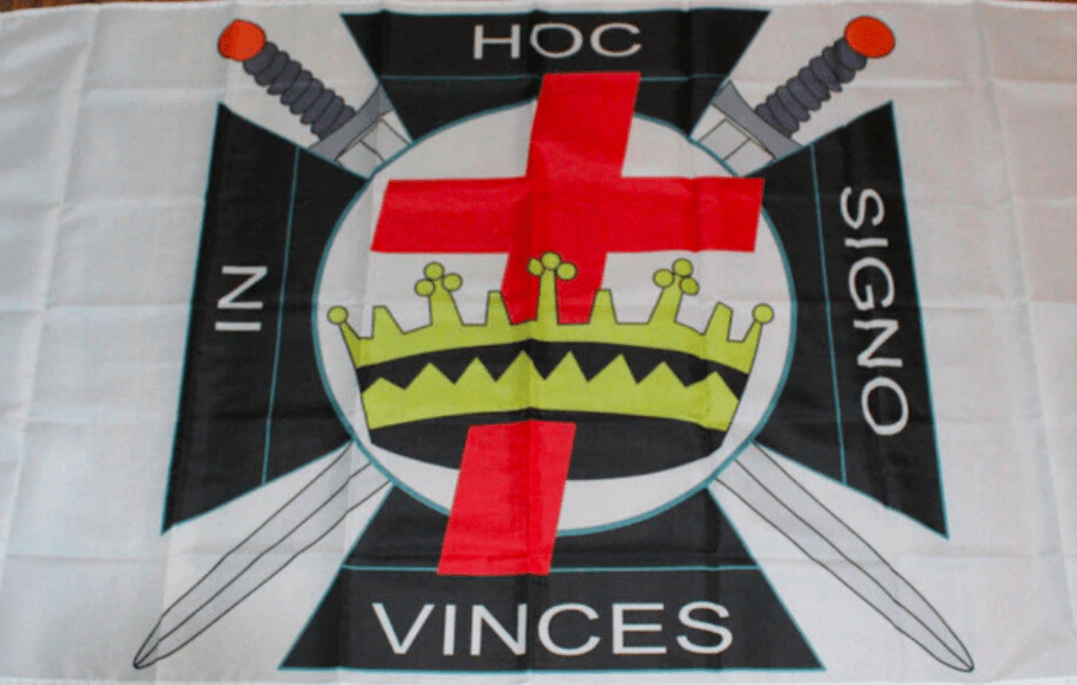 Knights Templar Flag - IN HOC SIGNO VINCES Various Sizes - Bricks Masons