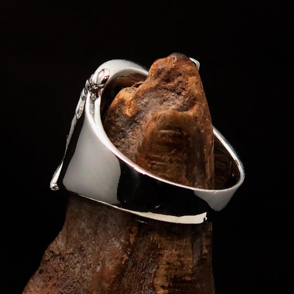 Knights Templar Ring - Black Shield Cross Sterling Silver
