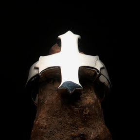 Knights Templar Ring - Mirror polished Silver Cross Ring