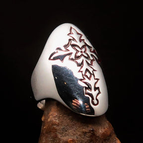 Knights Templar Ring - Red Cross Sterling Silver - Bricks Masons