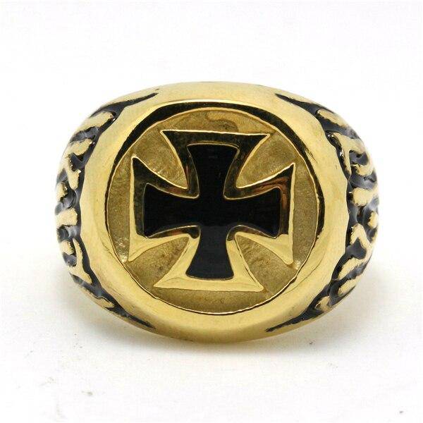 Knights Templar Ring - Retro Vintage - Gold - Bricks Masons