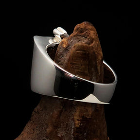 Knights Templar Ring - Silver & Green Cross Sterling Silver