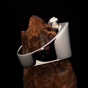 Knights Templar Ring - Silver & Green Cross Sterling Silver