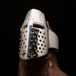 Knights Templar Ring - Sterling Silver Knight Helmet