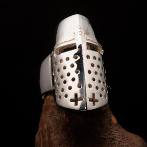 Knights Templar Ring - Sterling Silver Knight Helmet