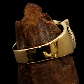 Knights Templar Ring - White & Red Templar Cross Brass