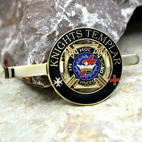 Knights Templar Tie Bar - Cross Crown Gold - Bricks Masons