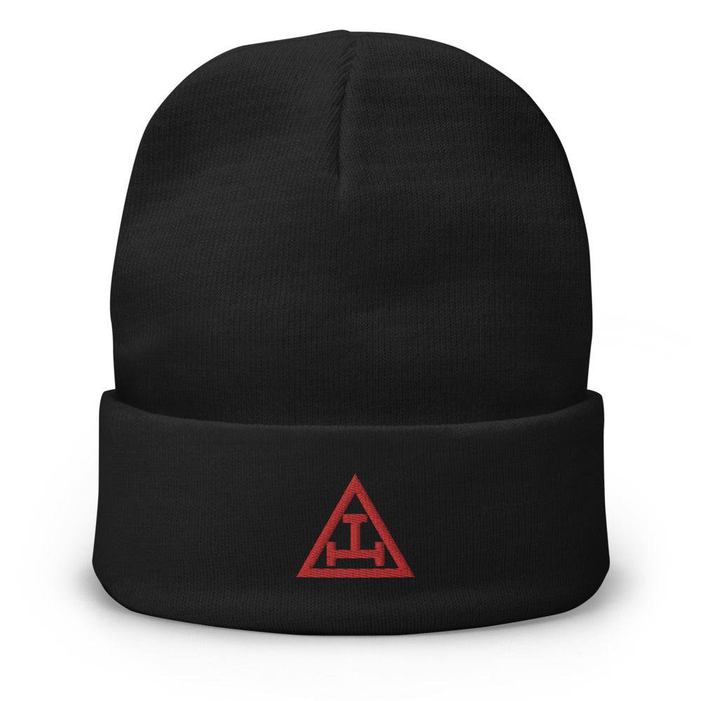 Royal Arch Chapter Beanie - Red Tripe Tau Embroidery