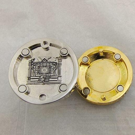 Master Mason Blue Lodge Ring - White Gold Plated & 18k Yellow Gold Face - Bricks Masons