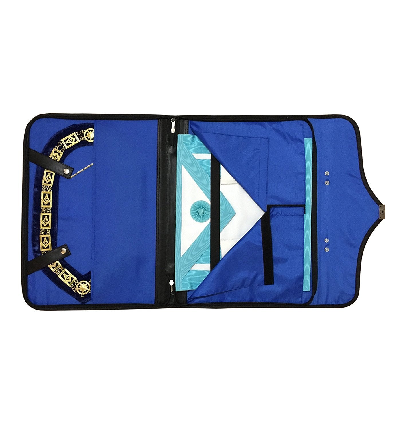 Master Mason Blue Lodge Apron Case - Black Leather MM, WM, Provincial - Bricks Masons
