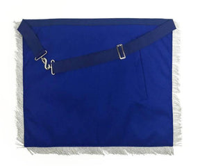 Master Mason Blue Lodge Apron - Skull Pillars Masters Carpet Silver Embroidery - Bricks Masons