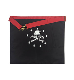 Master Mason Blue Lodge Apron - White & Red Moire - Bricks Masons