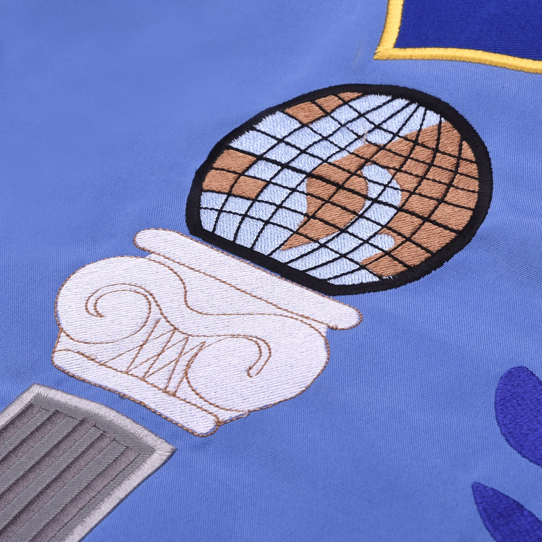 Master Mason Blue Lodge Banner - Blue Personalized Machine Embroidery - Bricks Masons