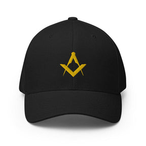 Master Mason Blue Lodge Baseball Cap - Square and Compass Golden Embroidery - Bricks Masons